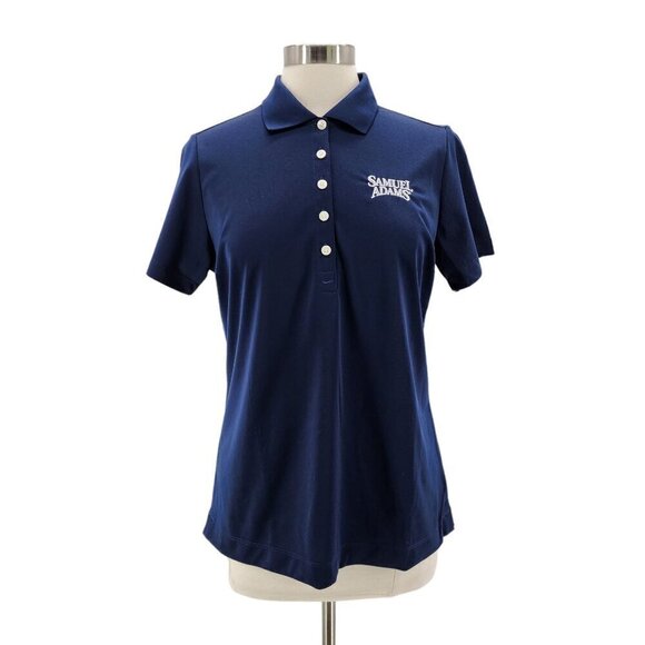 NWT Nike Golf Dri-Fit Samuel Adams Navy Blue Polo Shirt Womens Large - Picture 1 of 12